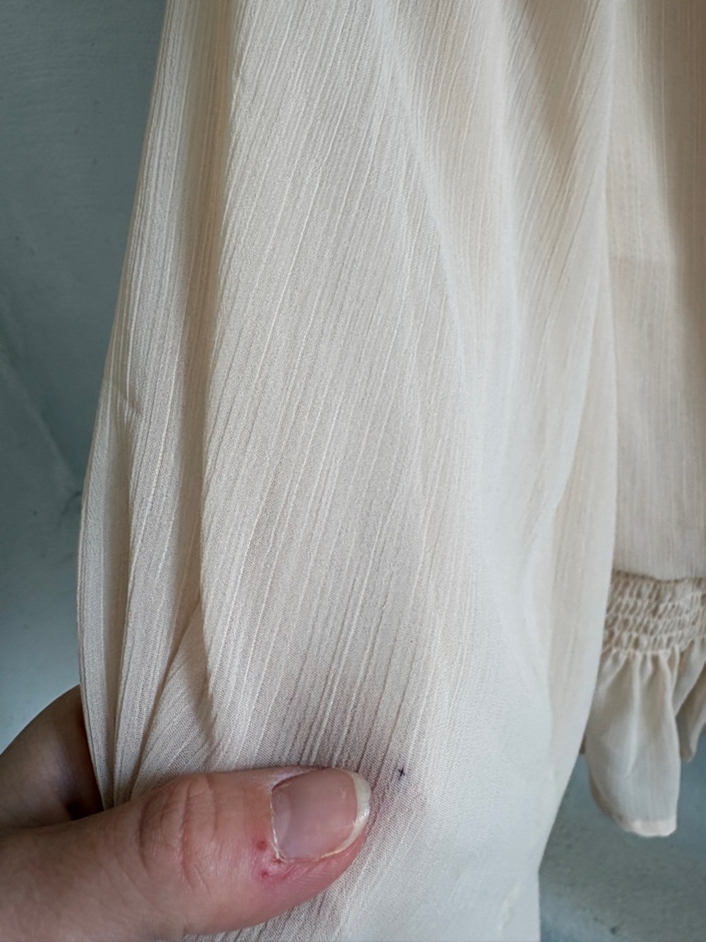 HYFVE Cream Smocked Long Sleeve Blouse - Picture 3 of 12